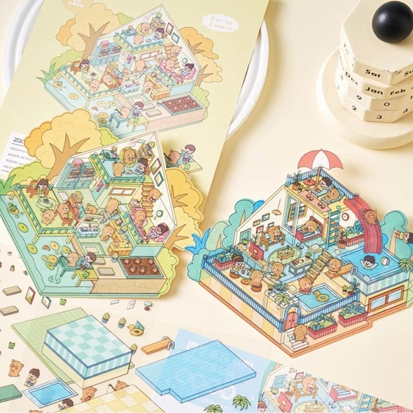 DIY 3D 4 House Sticker Scenes NWT - Picture 5 of 7